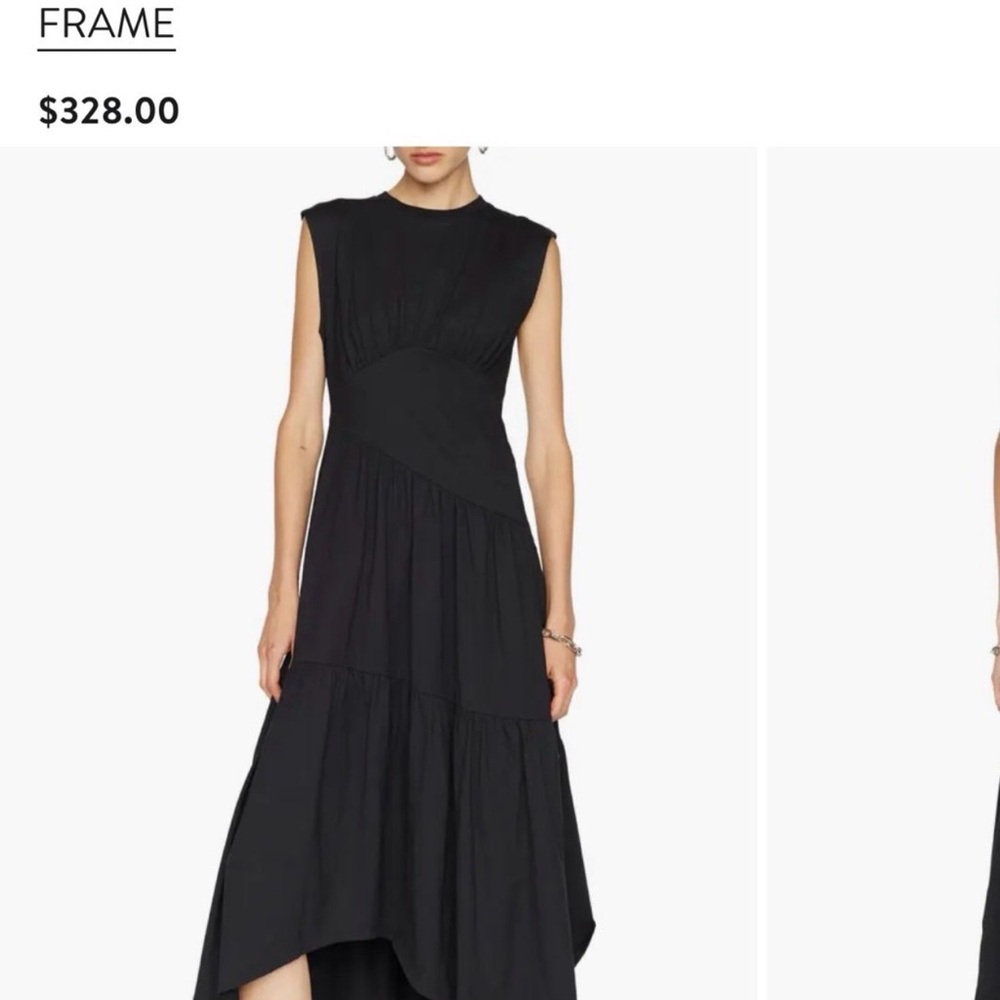 FRAME Black Midi Dress